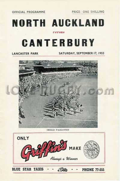 1955 Canterbury v North Auckland  Rugby Programme